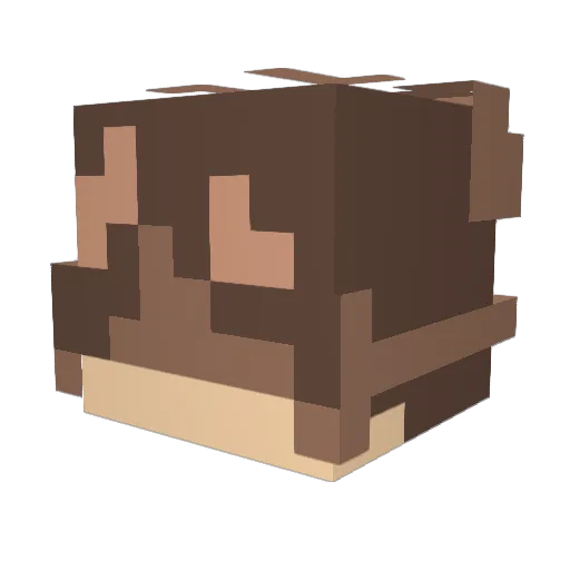 Jujuschubidu Minecraft avatar head, 3D render