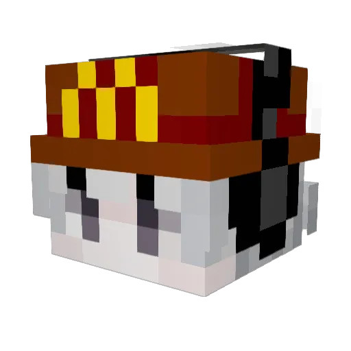 Jujuza_04 Minecraft avatar head, 3D render