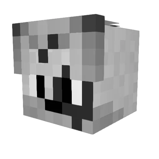 Jukeboxu Minecraft avatar head, 3D render