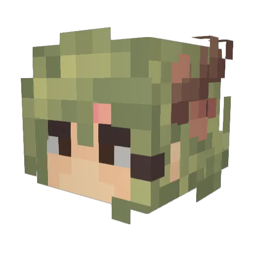 Jukumori Minecraft avatar head, 3D render