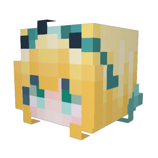 Juli382 Minecraft avatar head, 3D render
