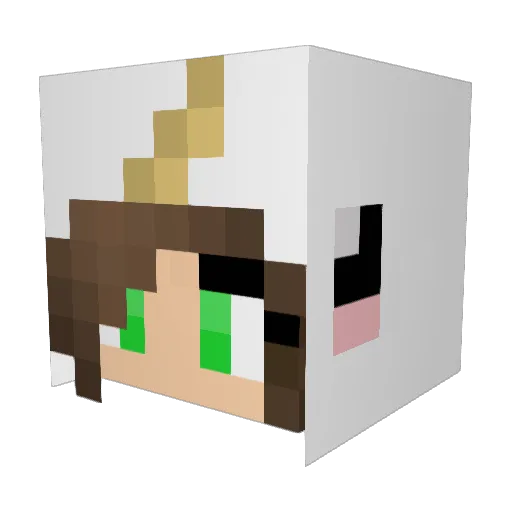 JuliaBoolia_ Minecraft avatar head, 3D render