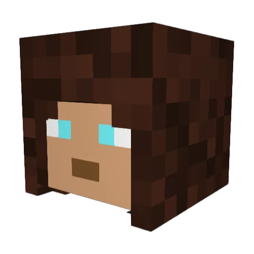 JuliaKorra Minecraft avatar head, 3D render