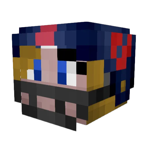 JuliaPilati Minecraft avatar head, 3D render