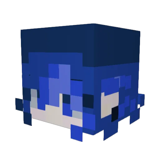 Julia_Blue Minecraft avatar head, 3D render