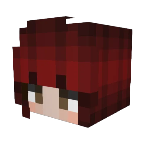 Juliagrk Minecraft avatar head, 3D render