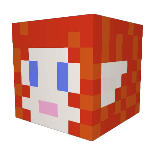 Juliana44 Minecraft avatar head, 3D render