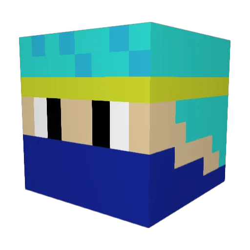 Juliansweat Minecraft avatar head, 3D render