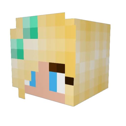 Juliaringette Minecraft avatar head, 3D render