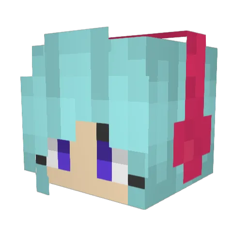Julicakawai Minecraft avatar head, 3D render
