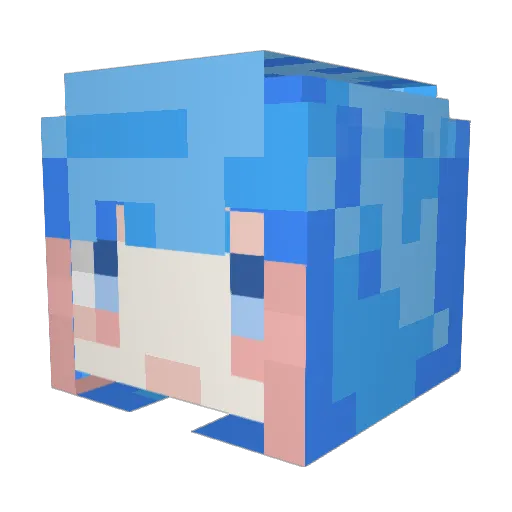 Julie520 Minecraft avatar head, 3D render