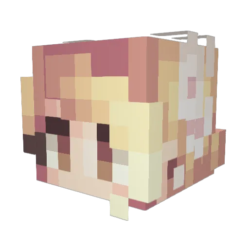 JulieDam Minecraft avatar head, 3D render
