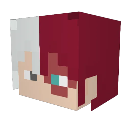 Julie_West Minecraft avatar head, 3D render