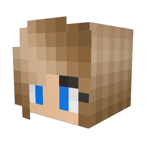 Juliedefey Minecraft avatar head, 3D render