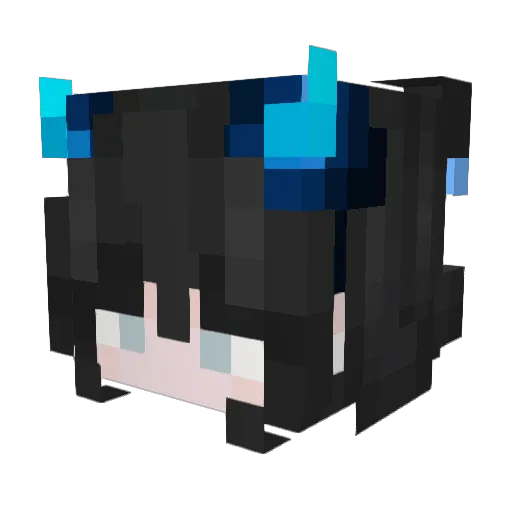 Julielili Minecraft avatar head, 3D render