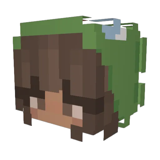 Julieneedssleep Minecraft avatar head, 3D render