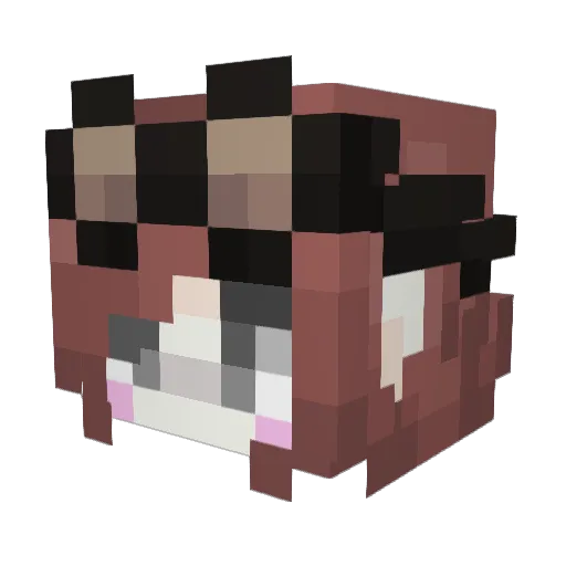 Julietania Minecraft avatar head, 3D render