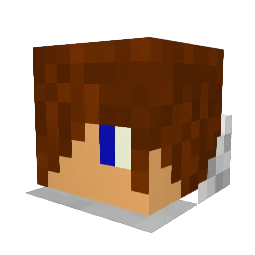 Juliienx Minecraft avatar head, 3D render