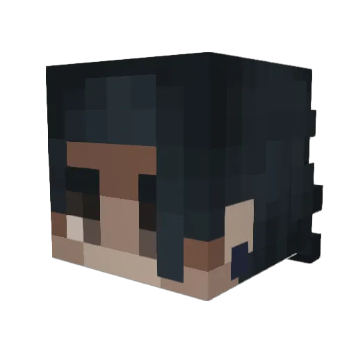 Julikan Minecraft avatar head, 3D render