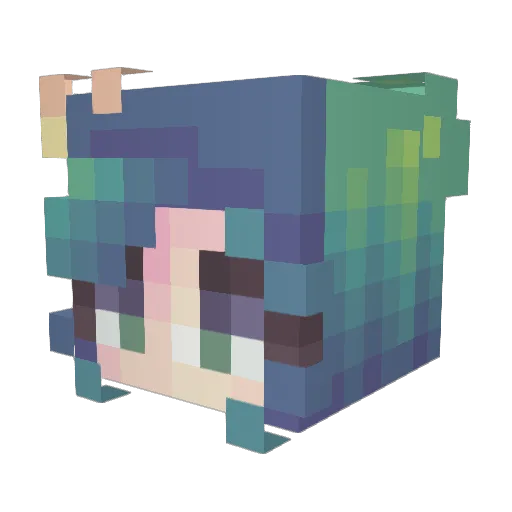 Julikornis Minecraft avatar head, 3D render