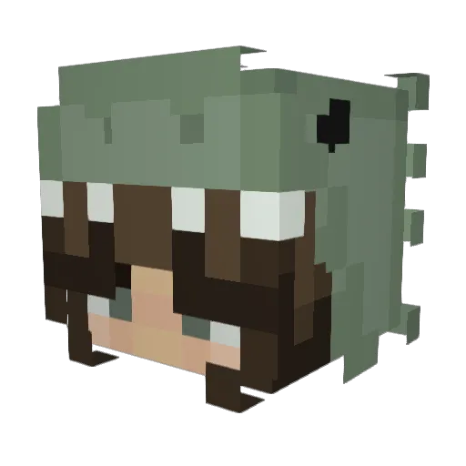 Julina Minecraft avatar head, 3D render