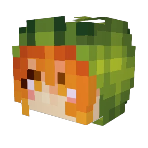 Juliyata Minecraft avatar head, 3D render