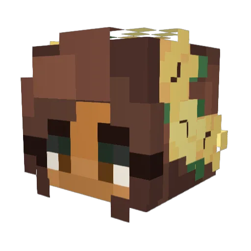 Juljube Minecraft avatar head, 3D render