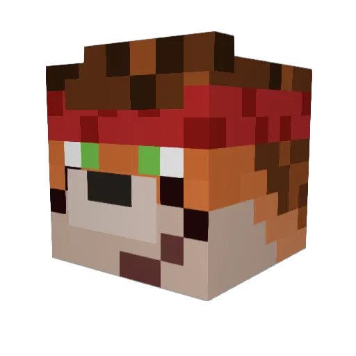 JulleFox Minecraft avatar head, 3D render