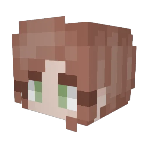 Jullebullee Minecraft avatar head, 3D render