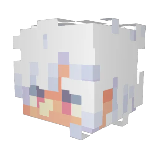 Julpool Minecraft avatar head, 3D render