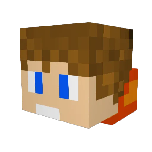 JulsBrickCity Minecraft avatar head, 3D render