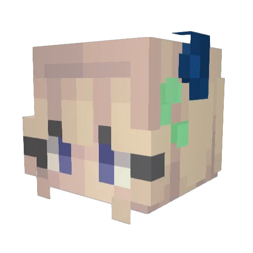 Jululia Minecraft avatar head, 3D render