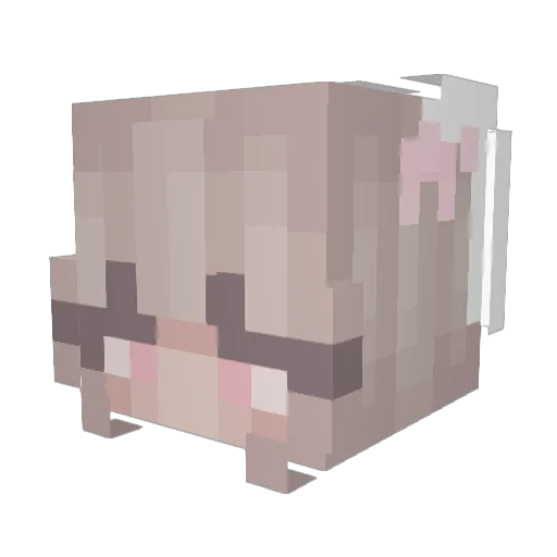 Juluu Minecraft avatar head, 3D render