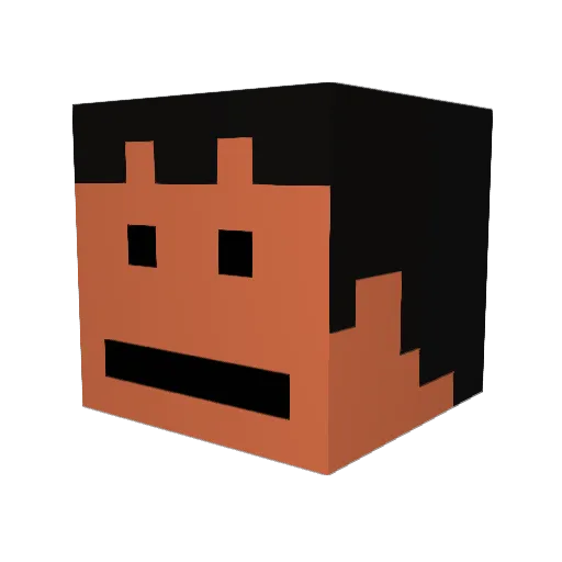 JulyGee Minecraft avatar head, 3D render