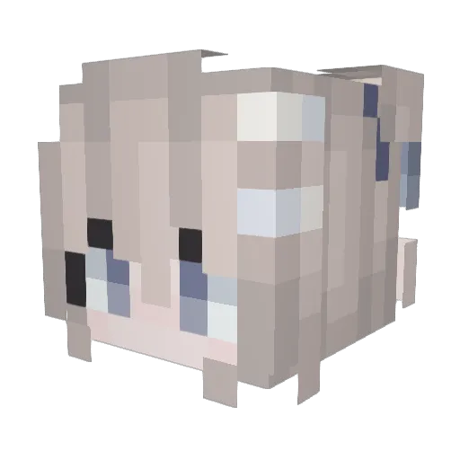 JulyPeach Minecraft avatar head, 3D render