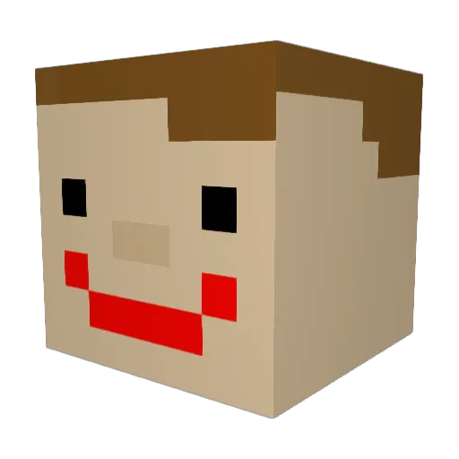 Jumbo4Play Minecraft avatar head, 3D render