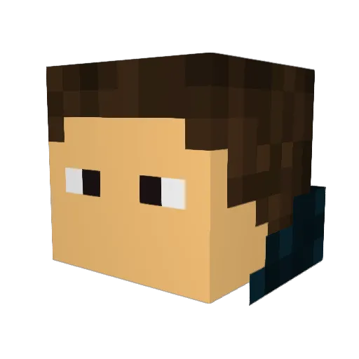 Jumbol Minecraft avatar head, 3D render
