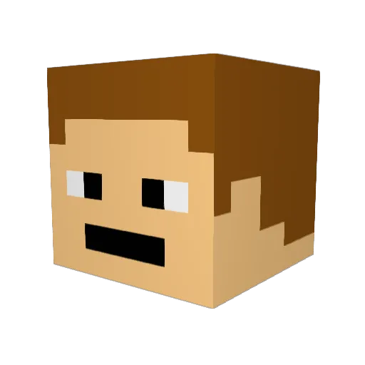Jummyjust Minecraft avatar head, 3D render