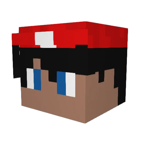 JumpBoi Minecraft avatar head, 3D render