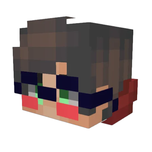 JumpShark Minecraft avatar head, 3D render