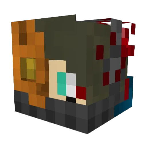 JumpX Minecraft avatar head, 3D render