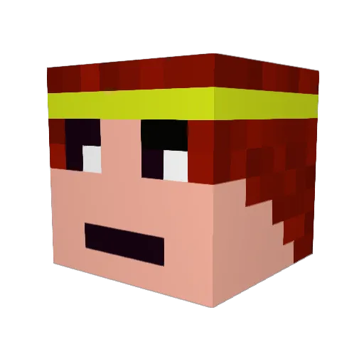 JumpingJack Minecraft avatar head, 3D render