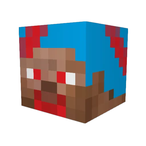JumpingStix Minecraft avatar head, 3D render