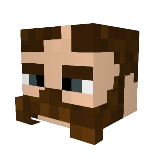 JunIsHere Minecraft avatar head, 3D render