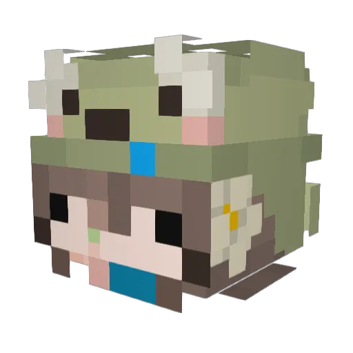 Junaaa__ Minecraft avatar head, 3D render