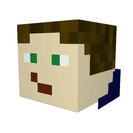 JunderOfficial Minecraft avatar head, 3D render