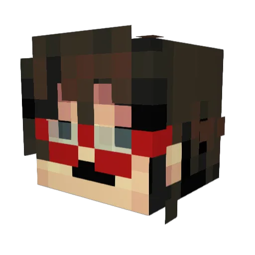 JuneBoots Minecraft avatar head, 3D render