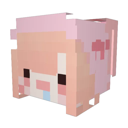 June_mao Minecraft avatar head, 3D render