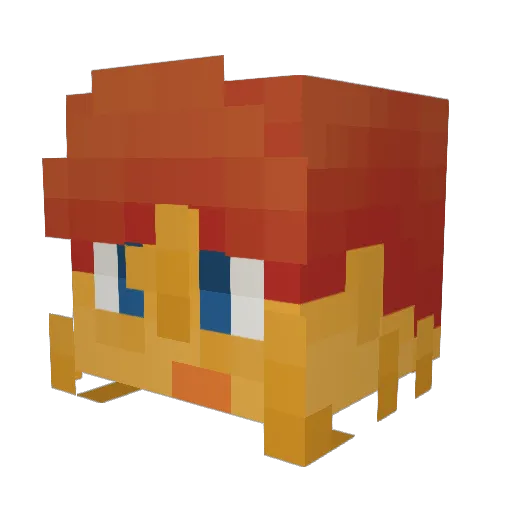 Junembozo Minecraft avatar head, 3D render