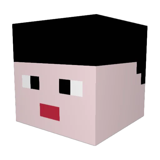 Juneseohan Minecraft avatar head, 3D render